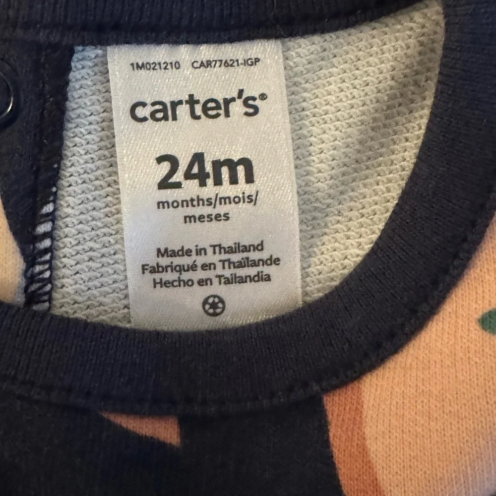 Carter's Pear Print Long Sleeve Peplum Top NWT Size 24 months